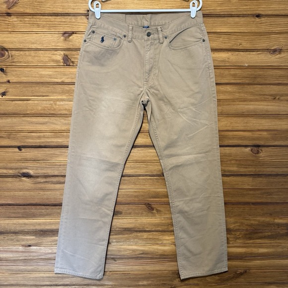Ralph Lauren Khaki Twill Jeans Mens Size 32x32 Lightweight Straight Leg Vintage - Picture 1 of 9